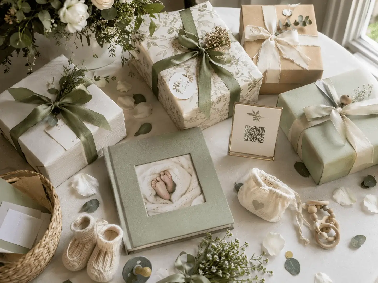 Baby shower celebration with guests sharing memories